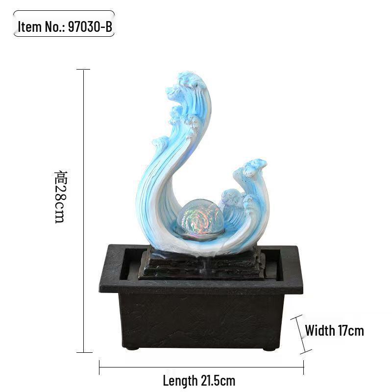 Popular Resin Water Feature: Small Zen Desktop Fountain for Wealth and Tranquility