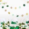 NICROLANDEE Wedding Party Decorations - 3 Pack Sage Green Dots Paper Garland String Hanging Backdrop for St Patricks Day Rustic Wedding, Neutral Baby