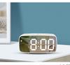 Multi-Function LED Mirror Alarm Clock with Makeup Mirror, Battery or Plug-In Options (Model: 0711-0712)