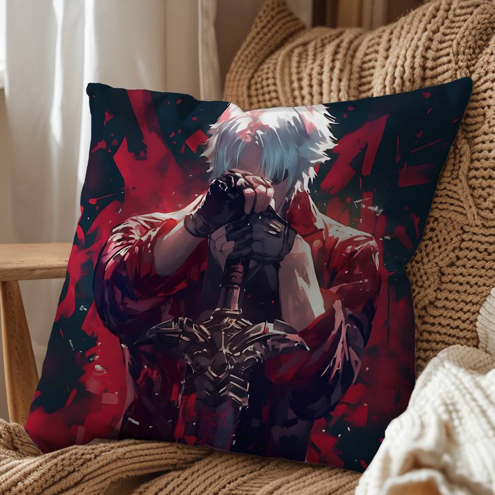 Power Vergil Game Devil May Cry Pillow Case Sofa Living Room Bedroom Headboard Backrest Cushion Square Cushion Nap Time