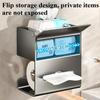 Morden Tissue Boxes Luxury Stainless Steel Tissue Box Simple Multifunctional Toilet Storage Rack with Storage Household Supplies