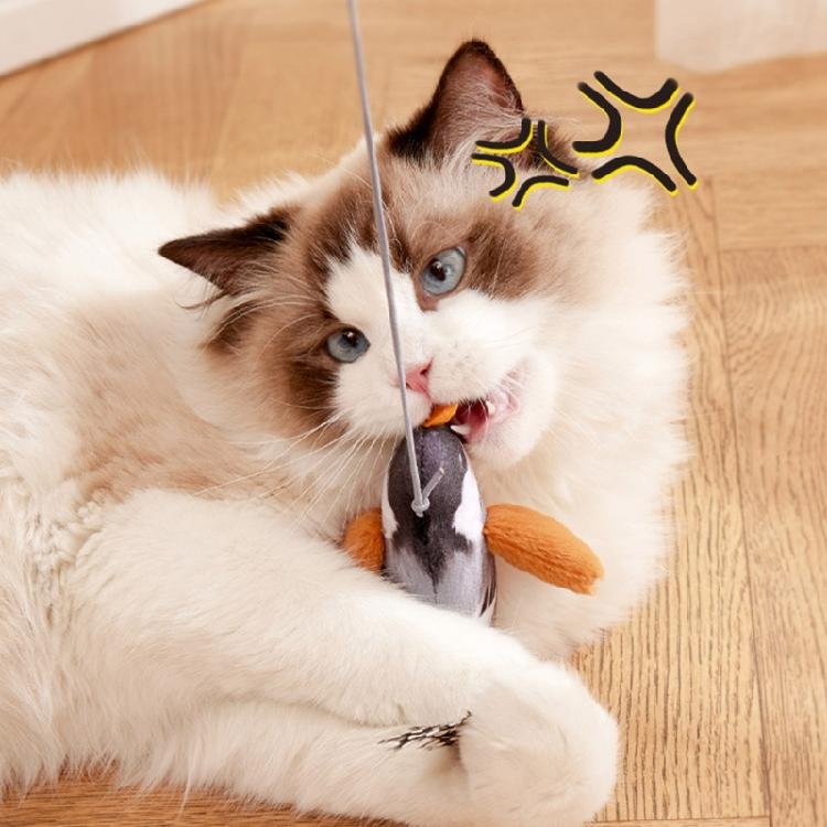 Cartoon Kitten Squeaky Toy Attractive Bird Shape Small Kitten for Cats Teething