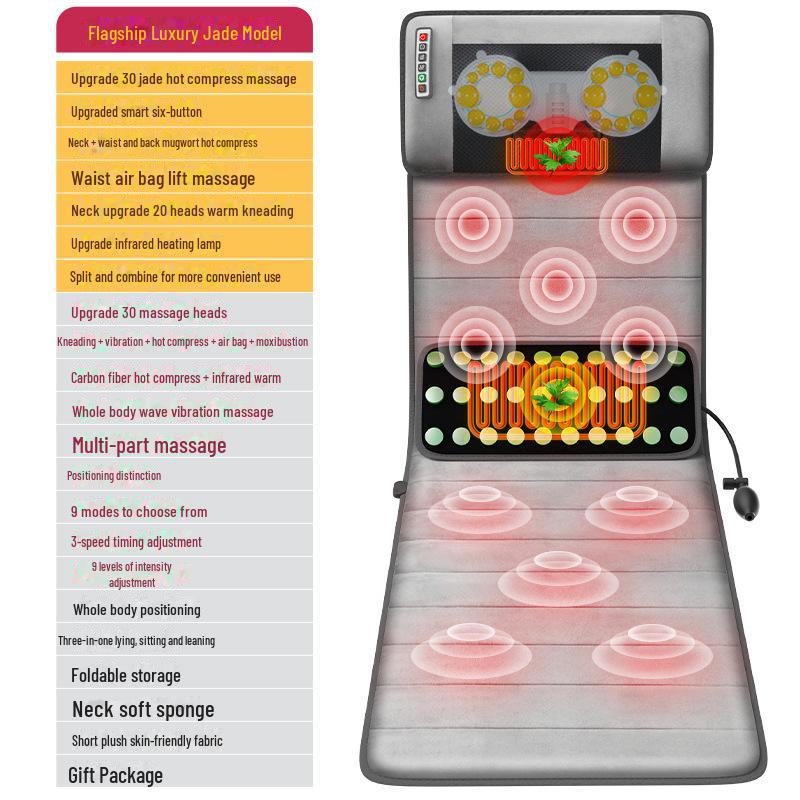 Electric Full-Body Heating Massage Mat for Cervical and Lumbar Support