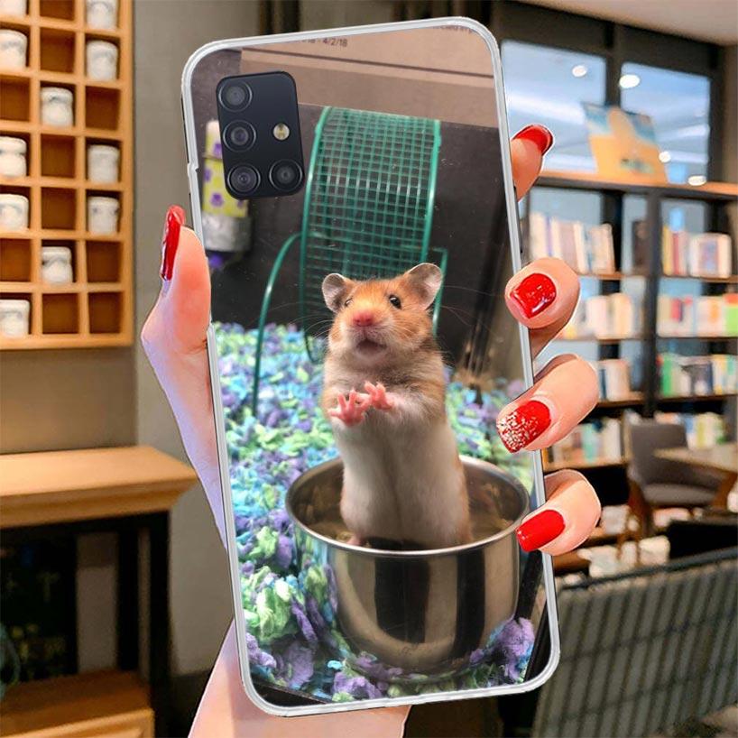 Cute Lovely Pet Hamster Cover Phone Case For Samsung Galaxy A12 A22 A32 A52 A72 A02S Phone Case Note 20 Ultra 10 S10 Plus A51 A7