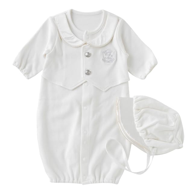 Chuckle Baby Baby-Overall mit Mütze für und Zeremonie Größen Zwei-Wege Einteiler Neugeborene, Frühling, Herbst, Winter, Jungenkleid, 50-60cm (P5383A-00-10)