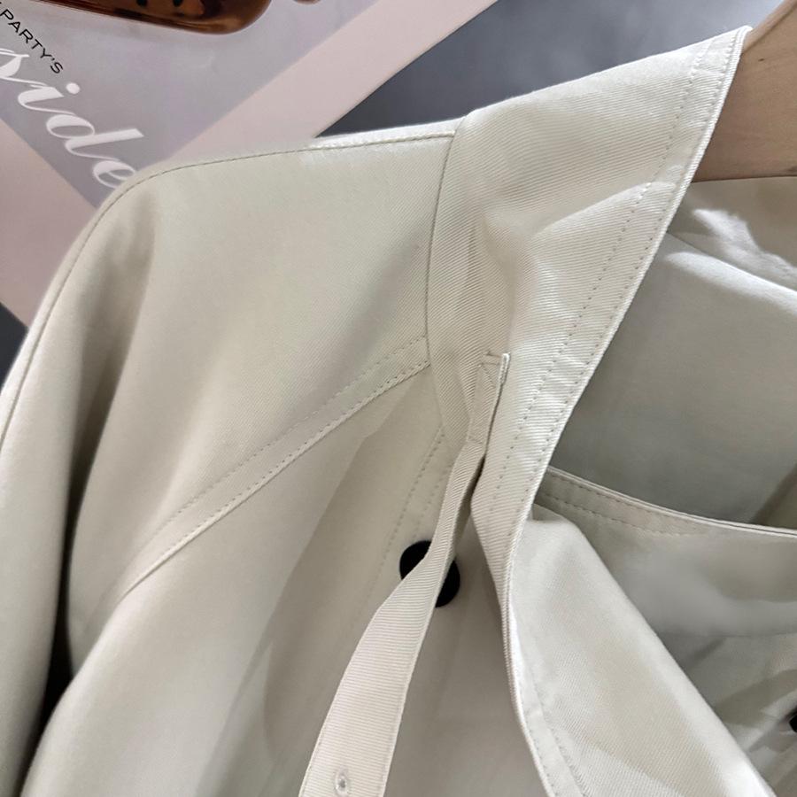 Beige High-End Women's Loose Trench Coat - 2025 Spring/Autumn Fashionable Overcoat