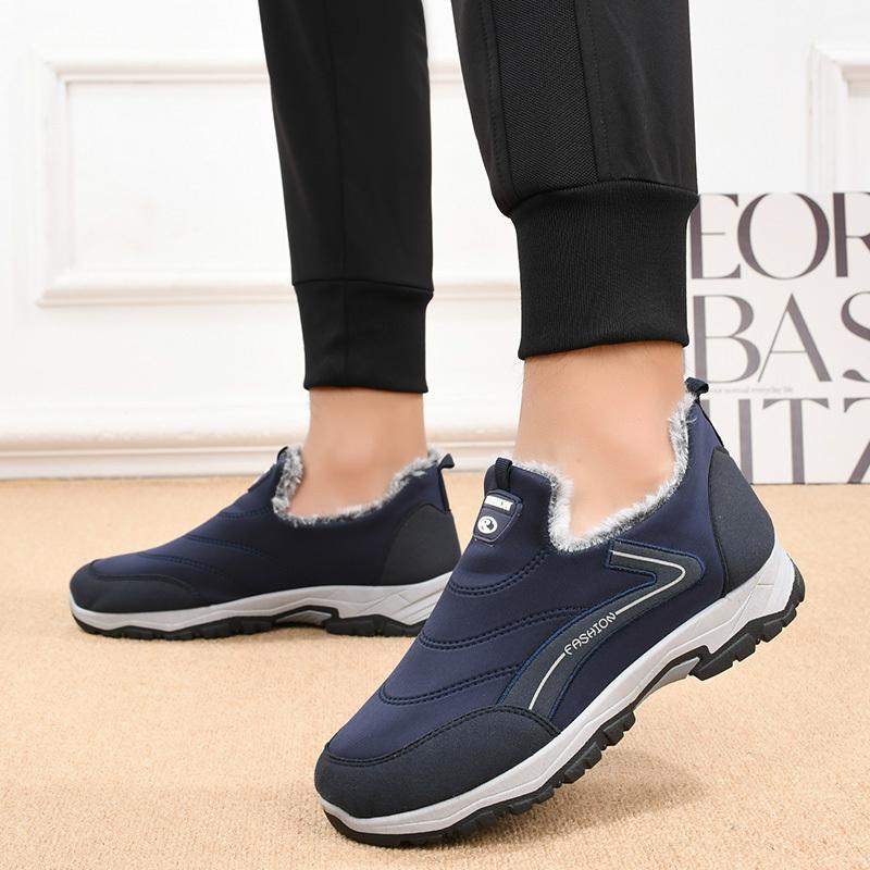 Winter Snow Boots Men Casual Slip On Ankle Boots Warm Fur Comfortable Sneakers Non-slip Botas Men Shoes Zapatos Hombre2024