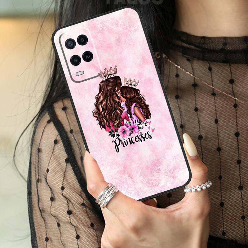 Beautiful Mother Daughter Son Case For Oppo A74 A94 A54 A80 A60 A40 A18 A38 A58 A78 A98 A96 A76 A16 A15 A17 A57 A77 A5 Pro