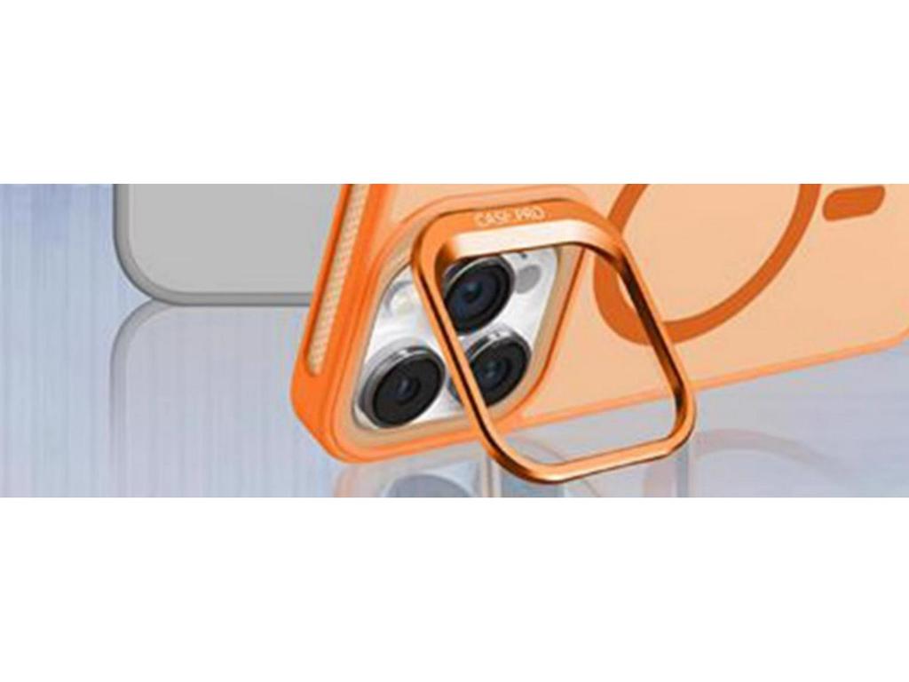 iPhone 16/17 Pro Max Magnetic Metal Lens Stand Frosted Protective Case