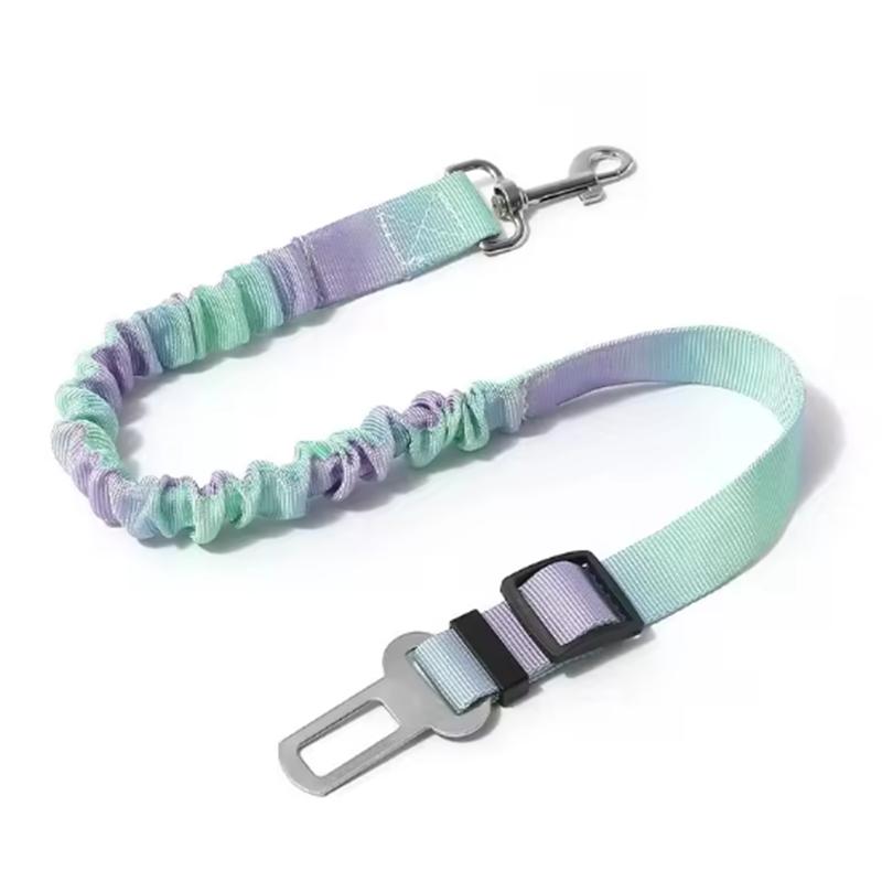 Adjustable Dog Car Seatbelts for Vehicle Nylon Pet Safety Seat Belt with Elastic Bungee Buffer Durable Colorful Car Harness