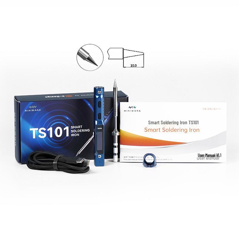 TS101 Starry Blue High-Power Smart Electric Soldering Iron - Portable One-Key Heat-Up Soldering Pen by Miniware