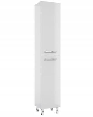 Freestanding Bathroom Column 185x35cm White Gloss 4 Shelves Soft-close Bonita
