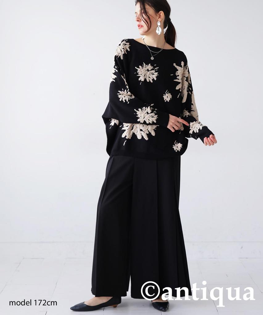 antiqua Dolman Knit Long Free Size Black Women's Top, Sleeve, PN-00466, 05,