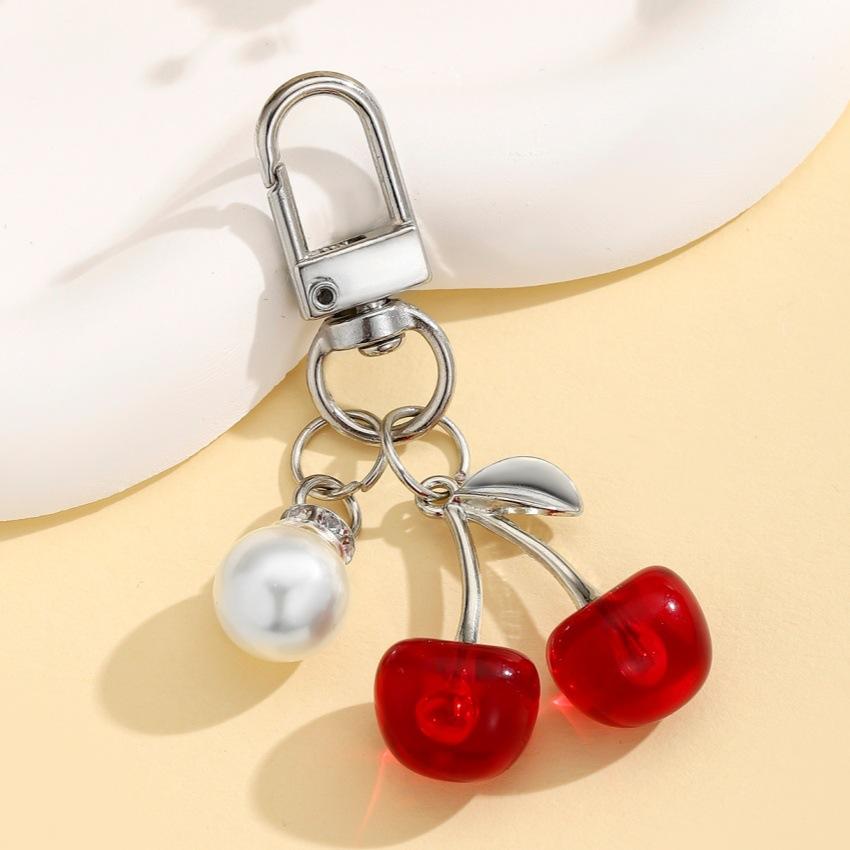 Kawaii Cherry Keychain Cute Acrylic Bag Charm & Car Decor, Adorable Gift for Women Girls Birthday Valentine Gifts Accessories