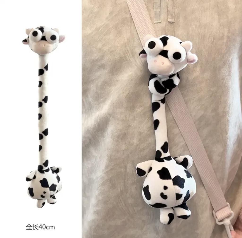 Cute Long Neck Evil Zodiac Plush Pendant Keychain Healing Stuffed Animal Doll Birthday Gift Decor
