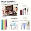 Golden Makeup Set Pattern Makeup Bag a Golden Cosmetic Wash Bag Featuring Design Lightweight Foldable Cosmetic Storage Bag