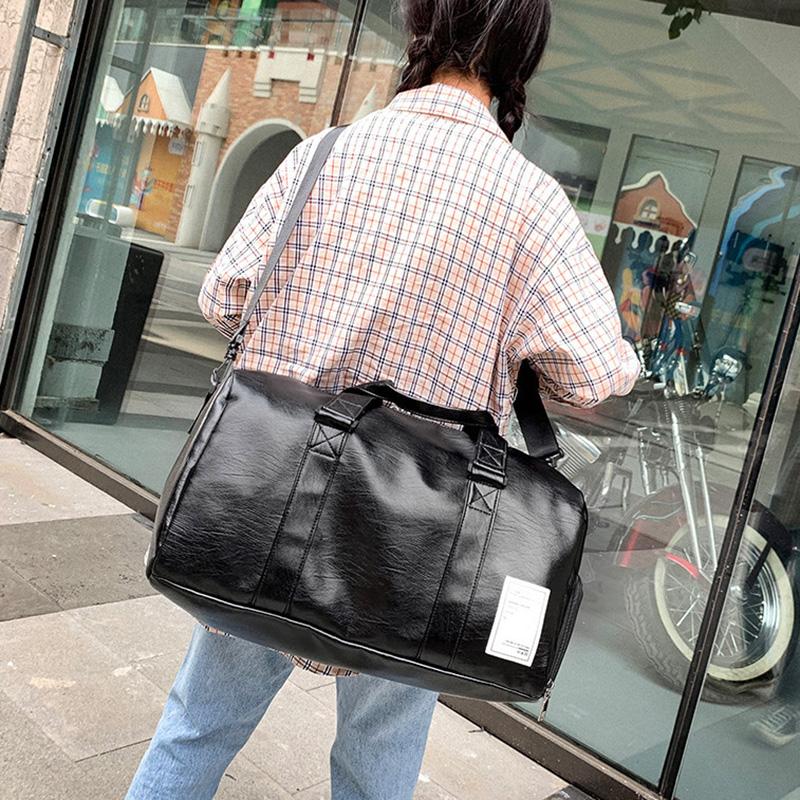 Gym Bag Leather Sports Bags Dry Wet Bags For Men Women Training for Shoes Fitness Yoga Travel Storage Luggage Shoulder Sports Bag
