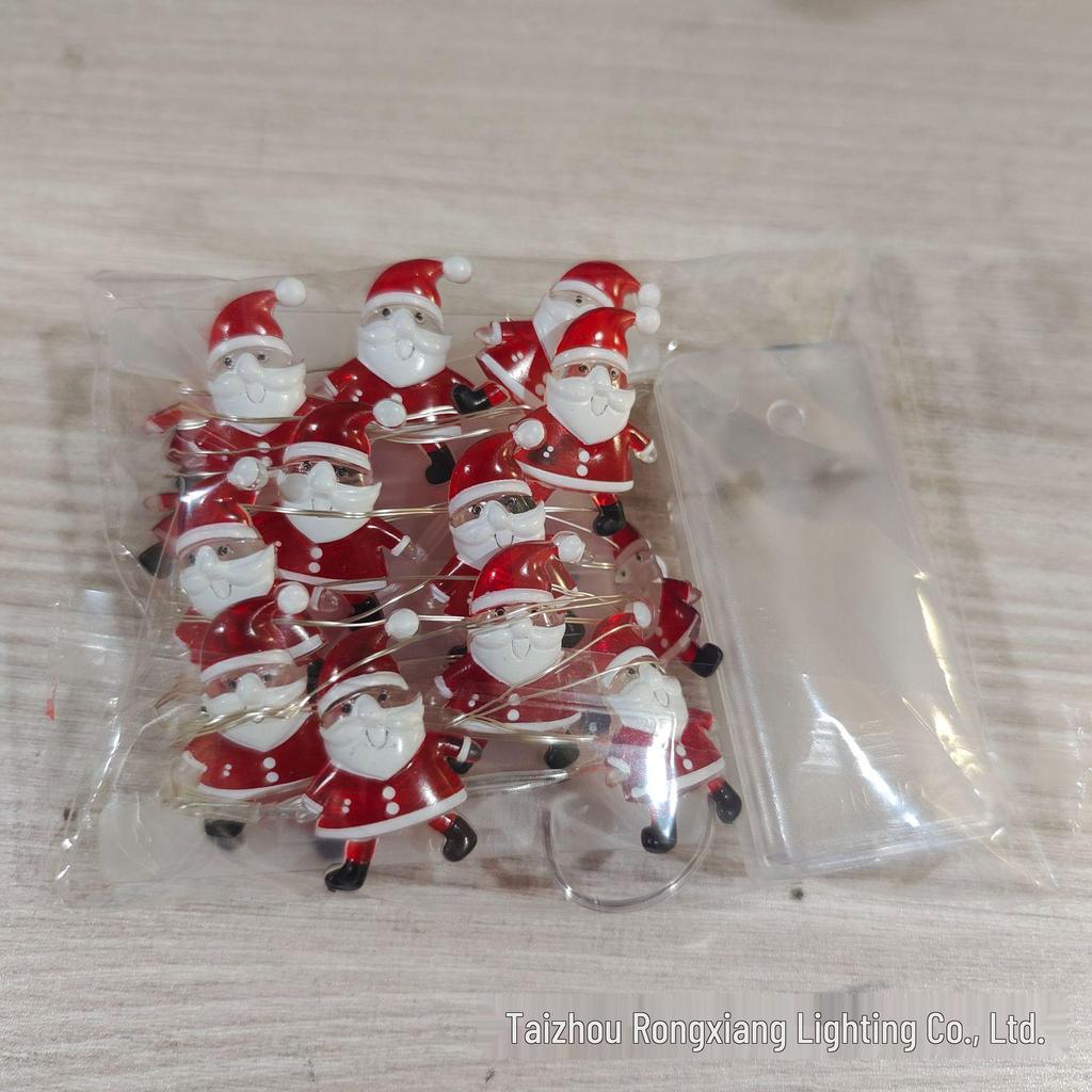 LED Christmas String Lights - Santa, Candy Cane & Snowman Designs with Battery Box, Copper Wire Decoration