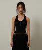 Gimeo Lace Halter Sleeveless Black
