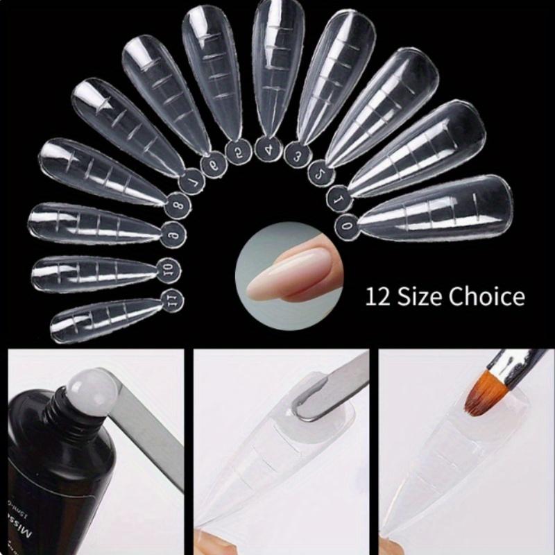 Transparent Nail Wearable Extension Plate with Texture, Paper-Free Support Model for Nail Extension and Adhesive Nail Model