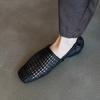 Retro One-pedal Woven Hollow Breathable Single Shoes, Children Wear Square Head Versatile Flat Shoes