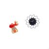 Chinese Feng Shui Koi Fish Sculpture Acrylic Flower Shaped Wall Clock Decorative Entryway Office