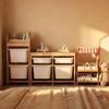 Children's Solid Wood Beech Storage Rack and Picture Book Shelf for Kindergarten