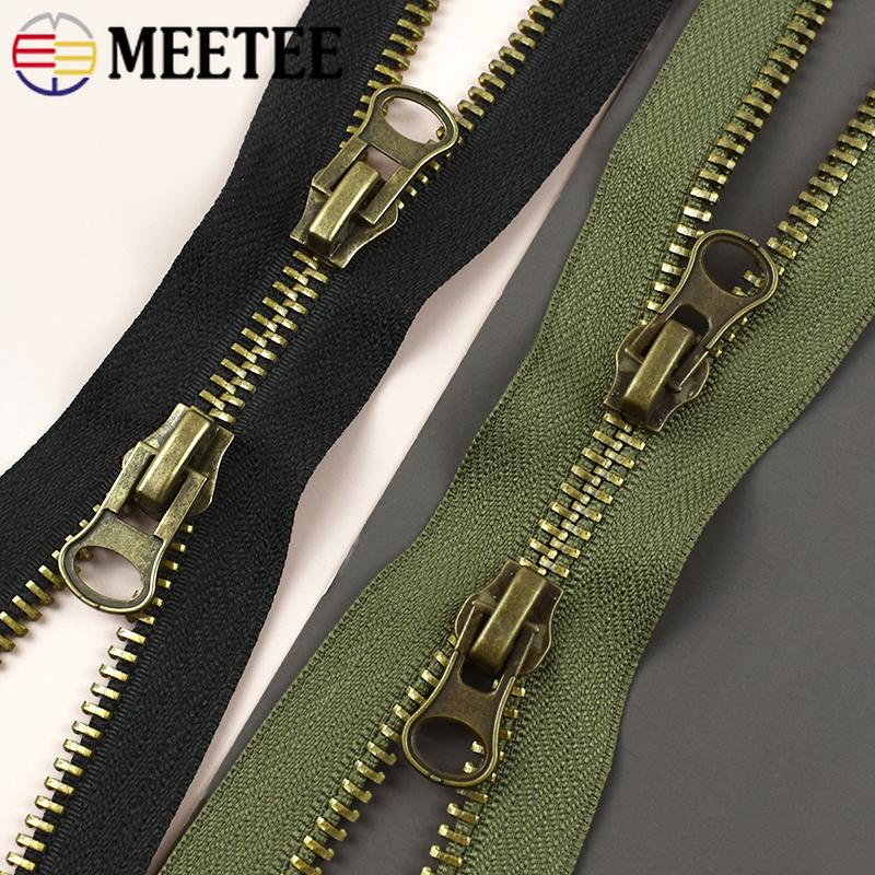 1/2 Bucăți Fermoar Metalic #8 70/80/90/100/120cm cu Două Glisoare Fermoare pentru Palton Jachetă Puf Fermoar Reparații Accesorii Cusut Îmbrăcăminte DIY