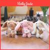 Adorable Long Eared Bunny Plush Keychain Fluffy Stuffed Animal Doll For Bags