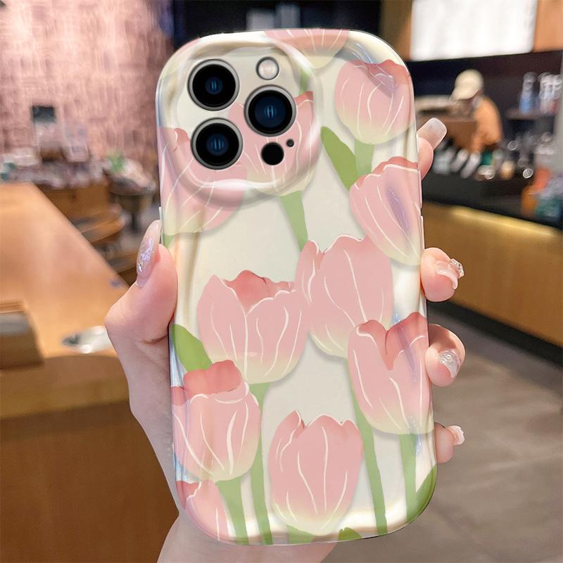Watercolor Pink Purple Floral Wave Phone Case for iPhone 17 Air 16 E 15 14 Plus 13 12 Mini 11 Pro Max Shockproof Covers Funda