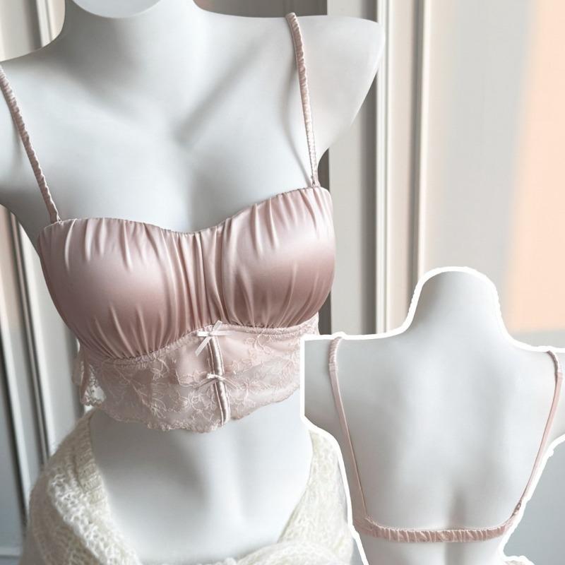 Fille Printemps et Été Luxe Léger Sexy Dentelle Petite Poitrine Push-up Montrer Grande Beauté Dos Sous-vêtement