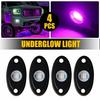 4PCS Purple Rock LED Light Underbody Trail Glow Rig Lamp For Offroad SUV Pickup