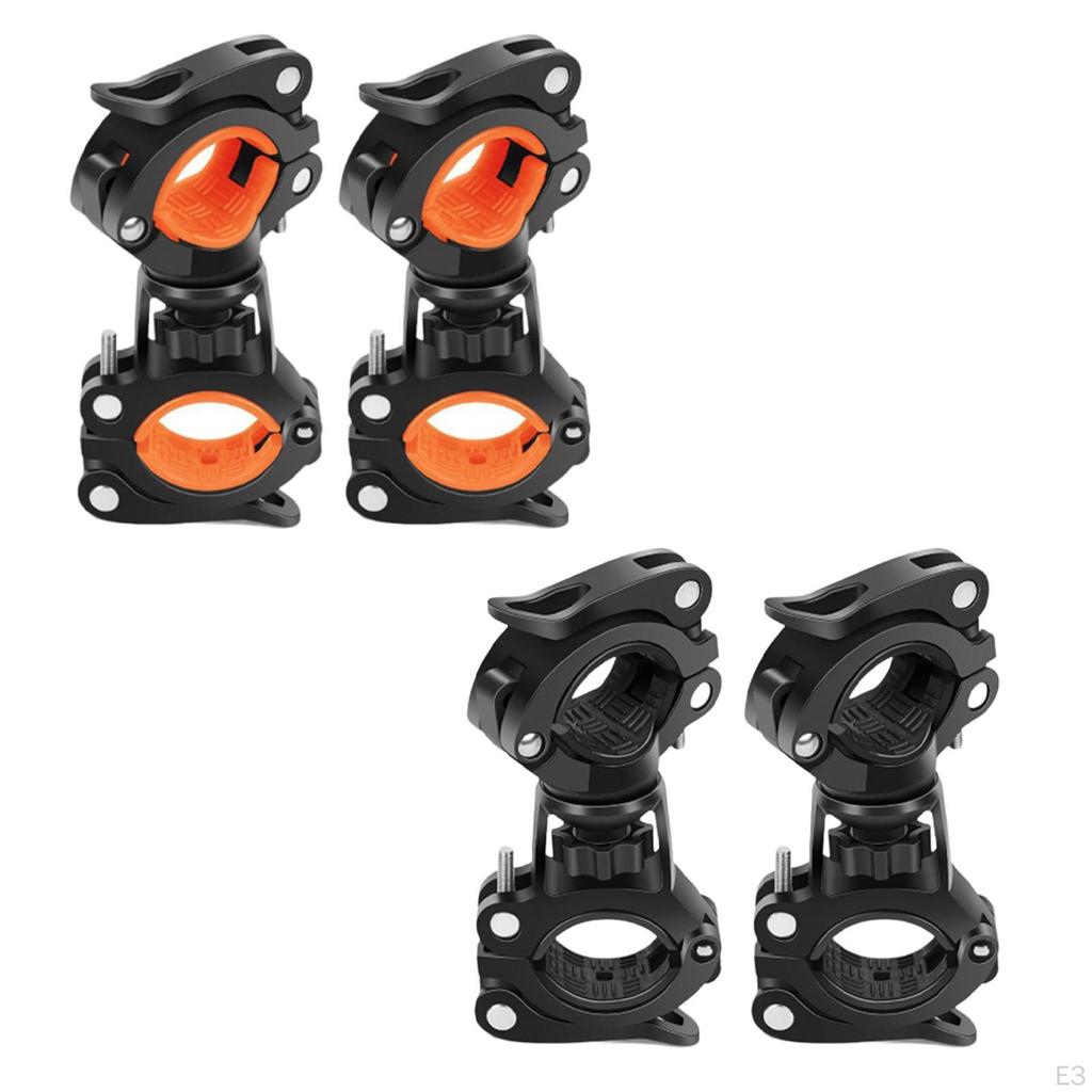 2 Pcs Bicycle Flashlight Mounts Clamp Holder for Mountain Bikes