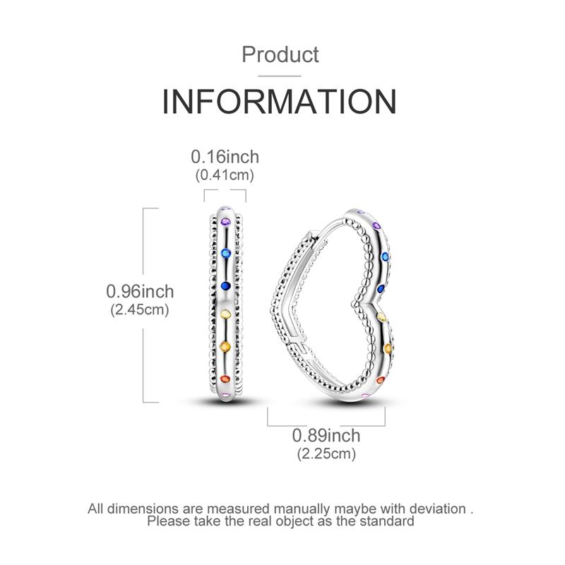 925 Silver Earrings Sparking Colorful Zirconia Hoop Earrings For Women Girls Party Anniversary Jewelry Gifts