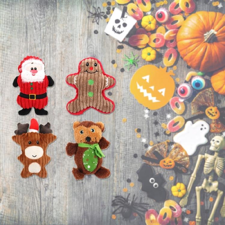 Dog Training Toy Squeak Christmas Gift for Medium Dogs Soft Plush Chew Toys