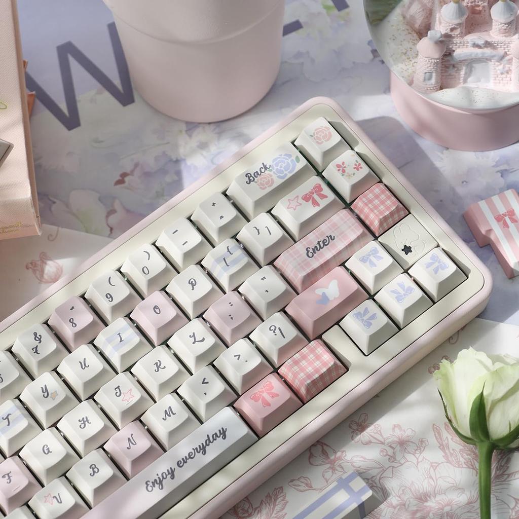 152 Taste Roz Taste PBT Sublimate Profil Cherry Taste Se Potrivesc Tastatură Mecanică Switch Cherry Mx 61/64/87/104/108