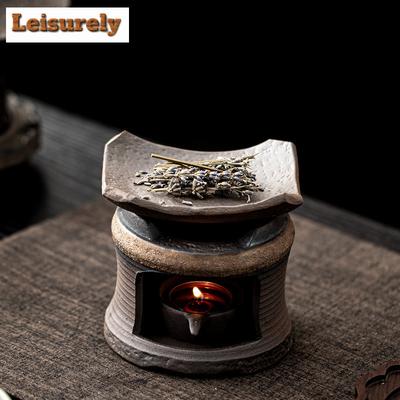 Handgefertigte japanische grobkeramische Aromatherapie Wandkerzenheizbasis Salbei Zeder Wohnatmosphäre Räuchergefäß Ornament