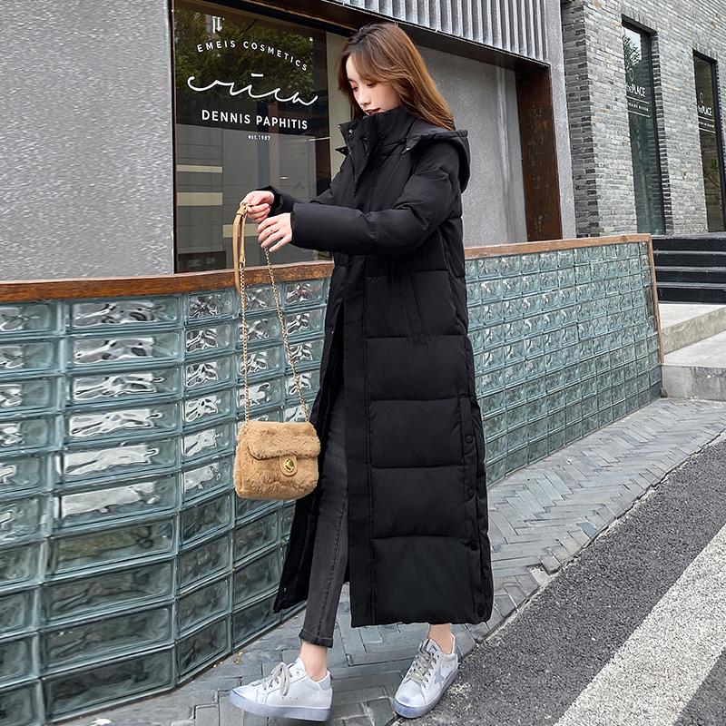 Women's Long Loose Korean Style Down Cotton Coat - Winter 2025 Collection