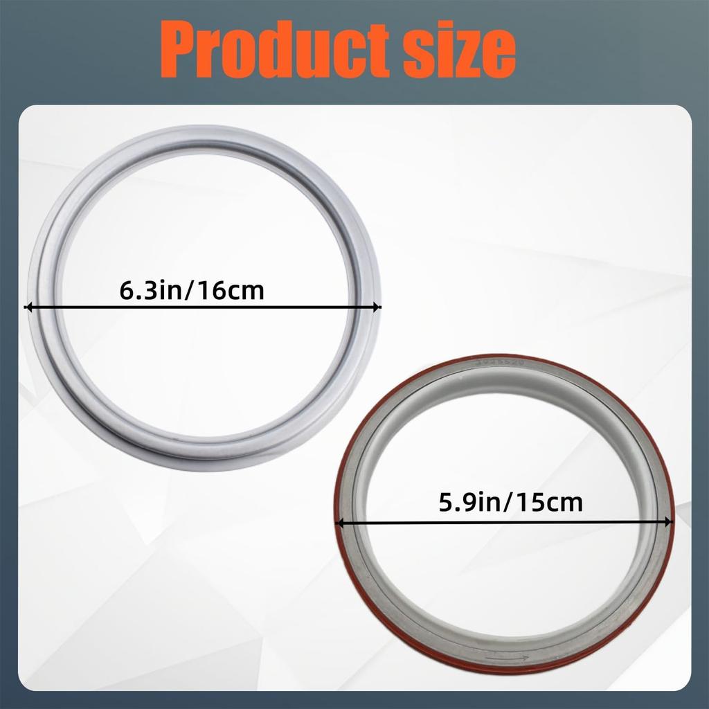 Rear Main Crank Crankshaft Seal with Sleeve 3926126 Replacement for Dodge Cumm 12V 24V 4B 4BT 6B 6BT P7100 3.9L 5.9L Engine