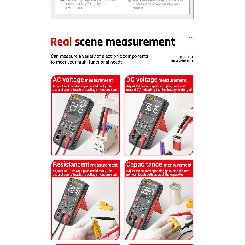 Smart Multimeter Tester ANENG Q1 Digital Display High Precision Professional True RMS 9999 Counts Auto Range Electrician Tools