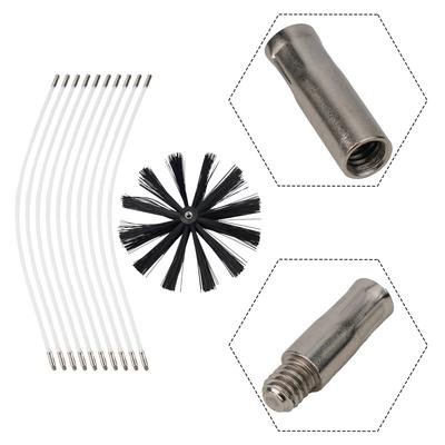 Chimney Brush 100/600mm Long Handle Flexible Rod 100mm Brush Head For Chimney Dryer Pipe Fireplace Inner Wall Roof Cleaning Tool