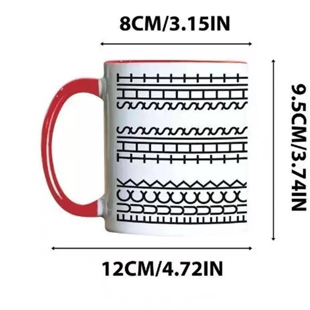 Hidden Message Coffee Mug - Sarcastic Novelty Cup with Black Geometric Design, Hand Wash Only, Funny Office Gag Gift , Coffee Cup
