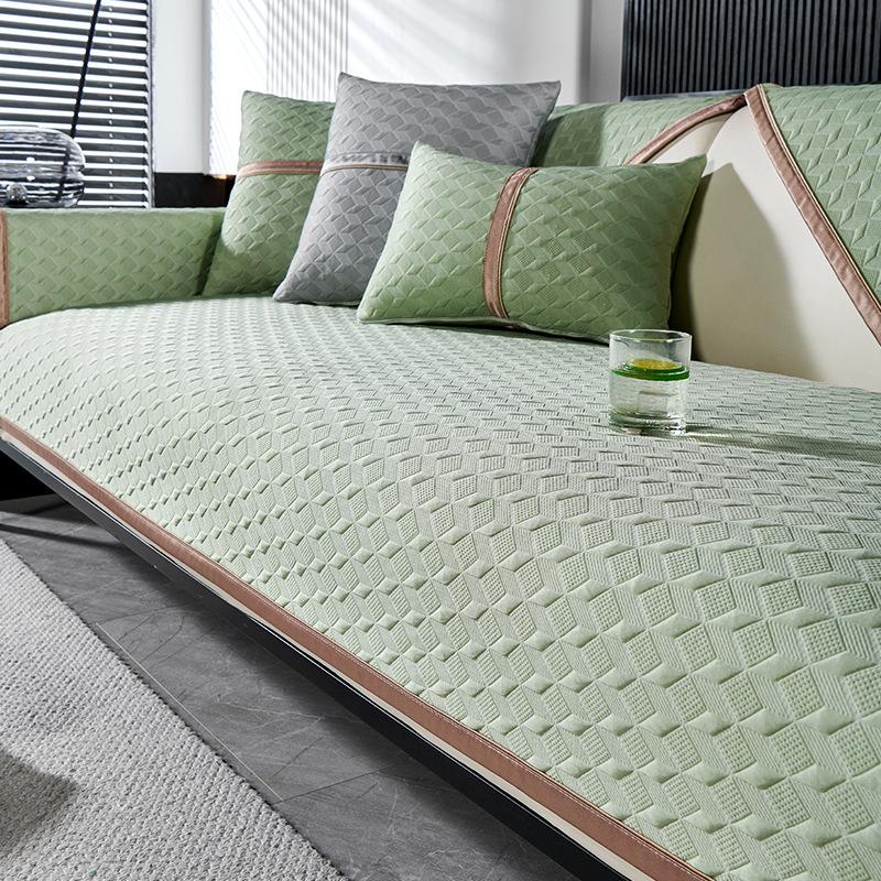 

2025 new ice silk sofa cushion summer mat seat cushion fixed non-slip sofa cover summer leather sofa cushion 70*70cm