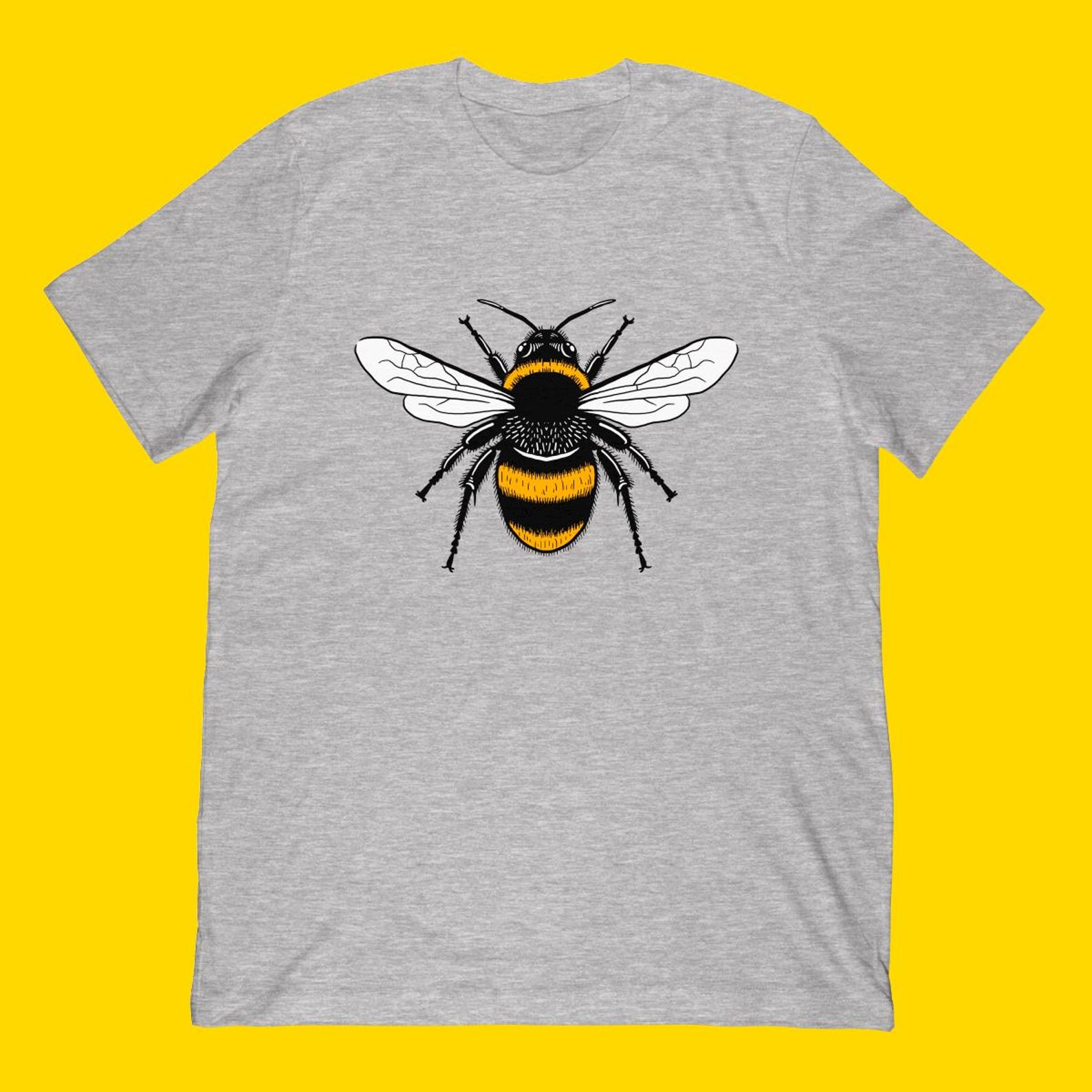 Bumblebee Illustration Tee | Honeybee Graphic Shirt L