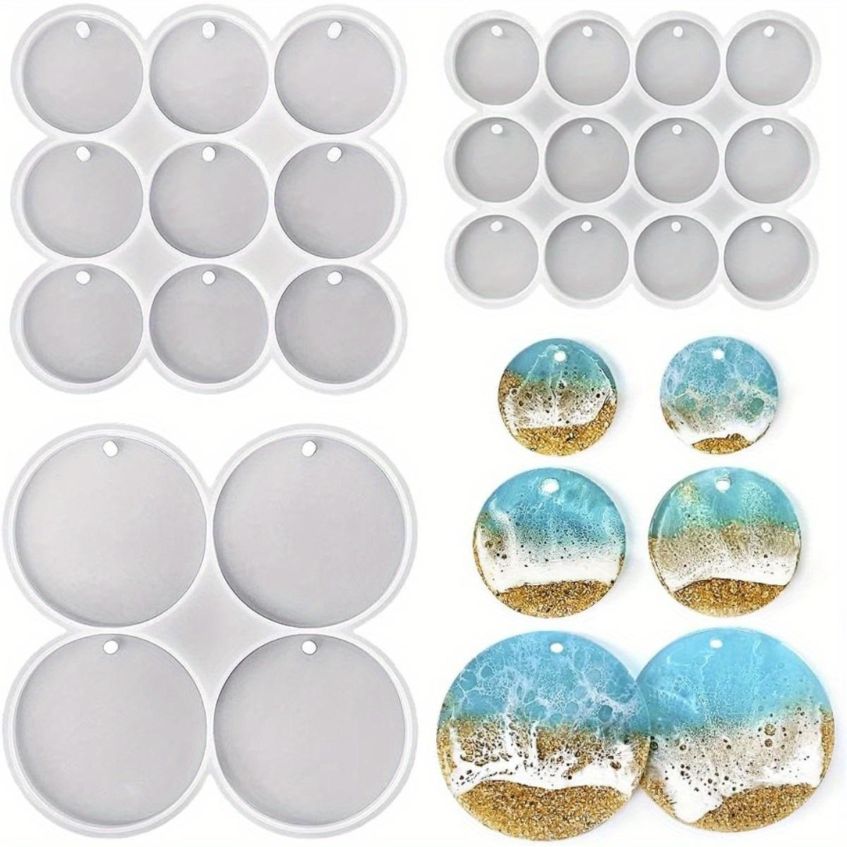 

32 holes set of 2 ‘, 1.75 ’, 1.5 ‘, 1.25’ round grip moulds, magnet moulds, round keychain resin silicone moulds (no holes)