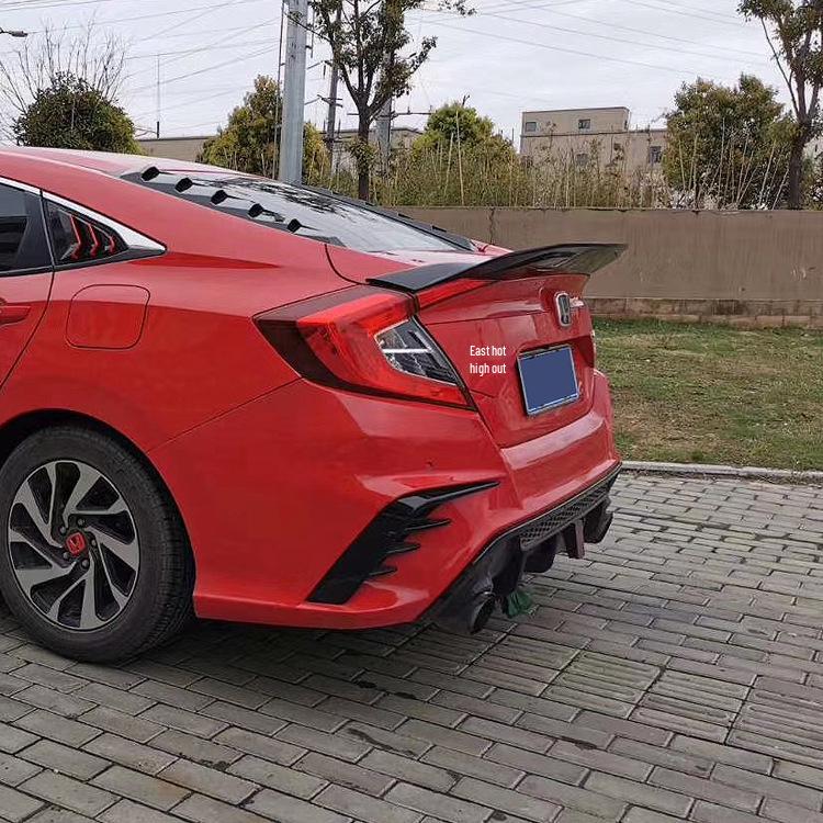 Tenth Gen Civic R Style Rear Spoiler, 16-20 Models, No-Drill, Thai JDM Ducktail