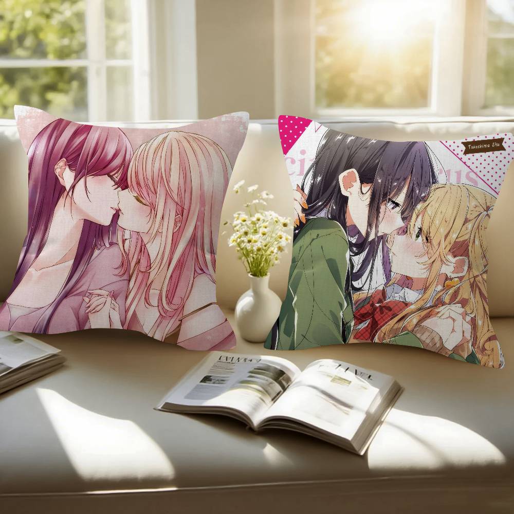 Anime Citrus Girl Cushion Cover Car Throw Pillow Case For Sofa Car Christmas Gift