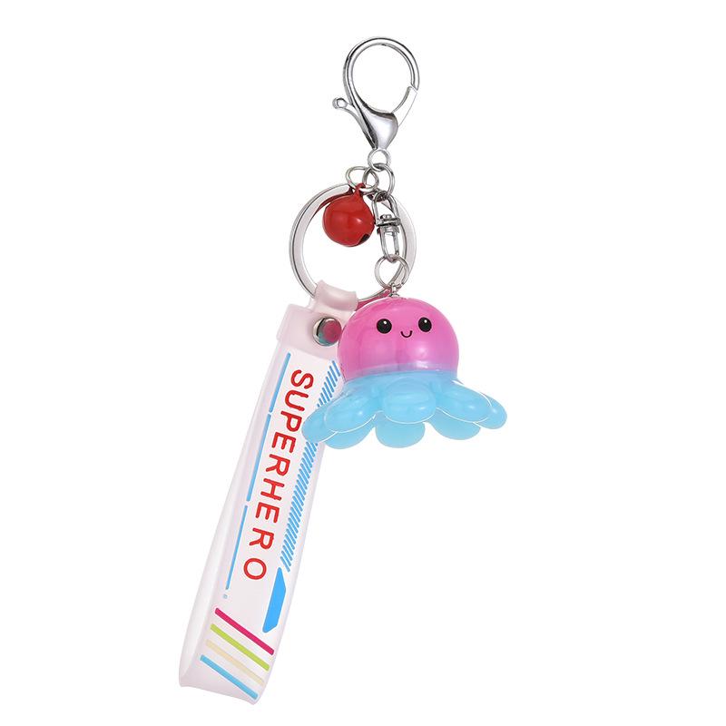 Glowende Octopus Sleutelhanger – Creatieve Acryl Cartoon Hanger voor Koppels