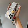 Handy-Lanyard Dickes Ölwachs-Seil Handgeflochten Stark Belastbar Anti-Verlust Anti-Diebstahl Handy-Riemen mit Holzperlen Sternen-Dekor