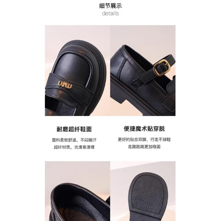 Little Girl Leather Shoes Princess Shoes Spring and Autumn New Style Girls Black Campus Performance Korean Version Children's Single Shoes Trendy